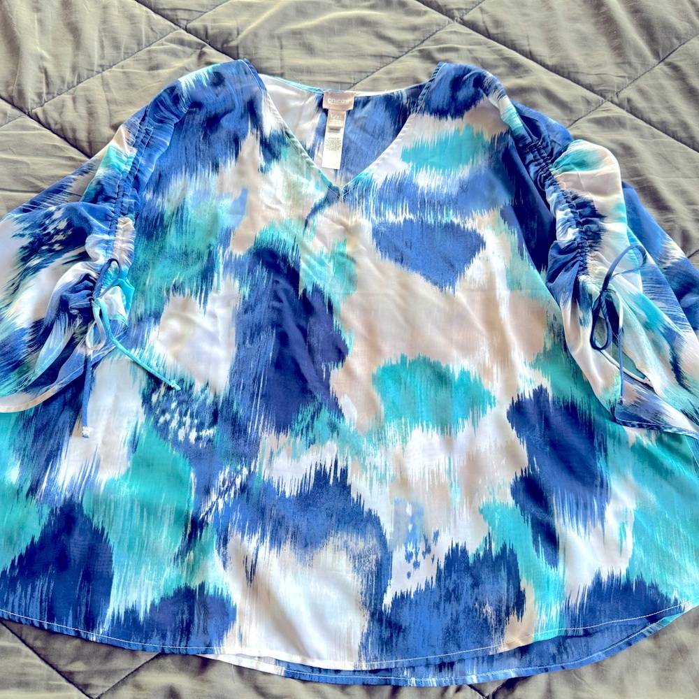 Chico’s Chiffon 3/4 Sleeve Top